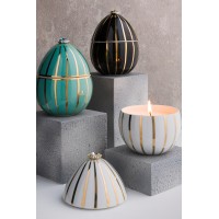 Œuf Noir à rayures dorées