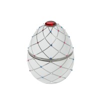 Oeuf Blanc Haut de gamme au treillis argenté